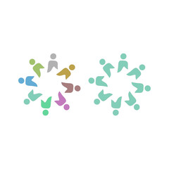 PEOPLE CONNECTED UNION TEAM TEAMWORK SIGN SYMBOL LOGO
