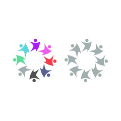 PEOPLE CONNECTED UNION TEAM TEAMWORK SIGN SYMBOL LOGO
