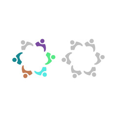 PEOPLE CONNECTED UNION TEAM TEAMWORK SIGN SYMBOL LOGO
