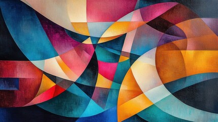 Fototapeta premium A Cubist-inspired artistic design with sharp lines, bold colors, and intersecting planes