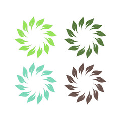 ORGANIC FARMING LEAVES LOGO SIGN SYMBOL ISOLATED ON WHITE