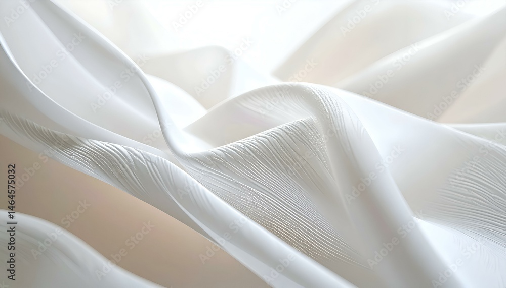Aufkleber abstract image of flowing white fabric, creating elegant curves and textures. perfect for background