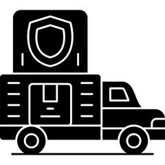 Delivery Truck Safe Icon Vector Element