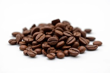 Obraz premium Coffee Grinds in White Backdrop