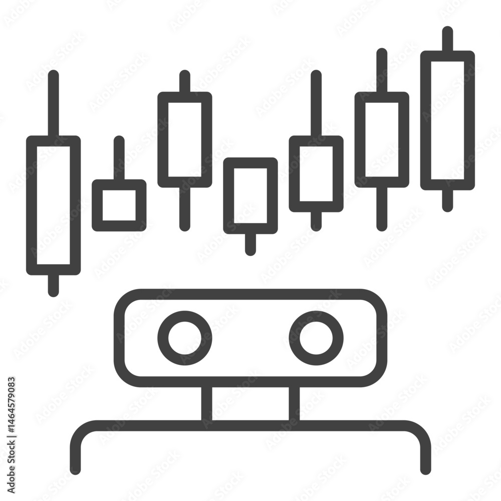 Poster trading bot vector automation tools outline simple icon or design element