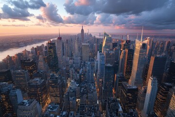 Fototapeta premium New York City Skyline at Sunset