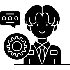 Customer Service Agent Icon Vector Element