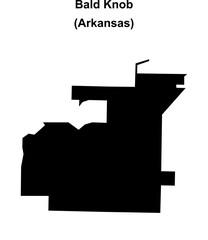 Bald Knob (Arkansas) blank outline map