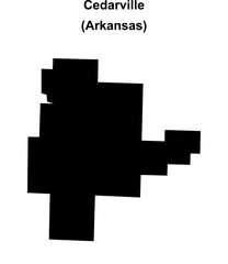 Obraz premium Cedarville (Arkansas) blank outline map