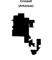 Crossett (Arkansas) blank outline map