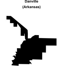 Fototapeta premium Danville (Arkansas) blank outline map
