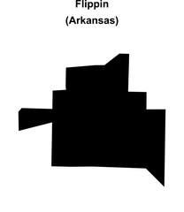 Flippin (Arkansas) blank outline map