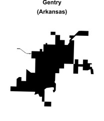 Gentry (Arkansas) blank outline map