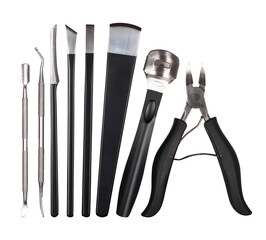 manicure and pedicure tools isolated on a white background