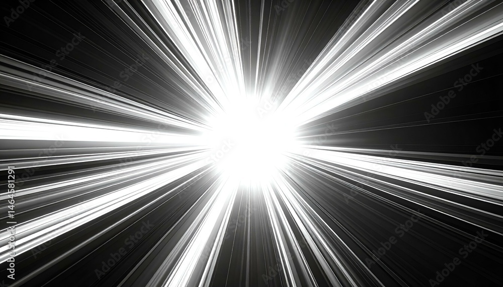 Aufkleber abstract grayscale image depicting radiating light beams, creating a burst or explosion effect. idea