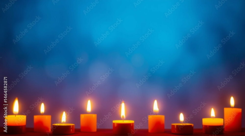 Poster serene candle array: warm ambient light with ethereal backdrop atmosphere