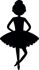 Silhouettes of graceful ballerina isolated on a white background. Ballet silhouette vector illustration.