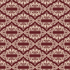 Seamless pattern of ornate handmade arrangements in a light, frivolous style. Ideal for posters, invitations, advertisements in vintage style. Modern digital illustration in flat style