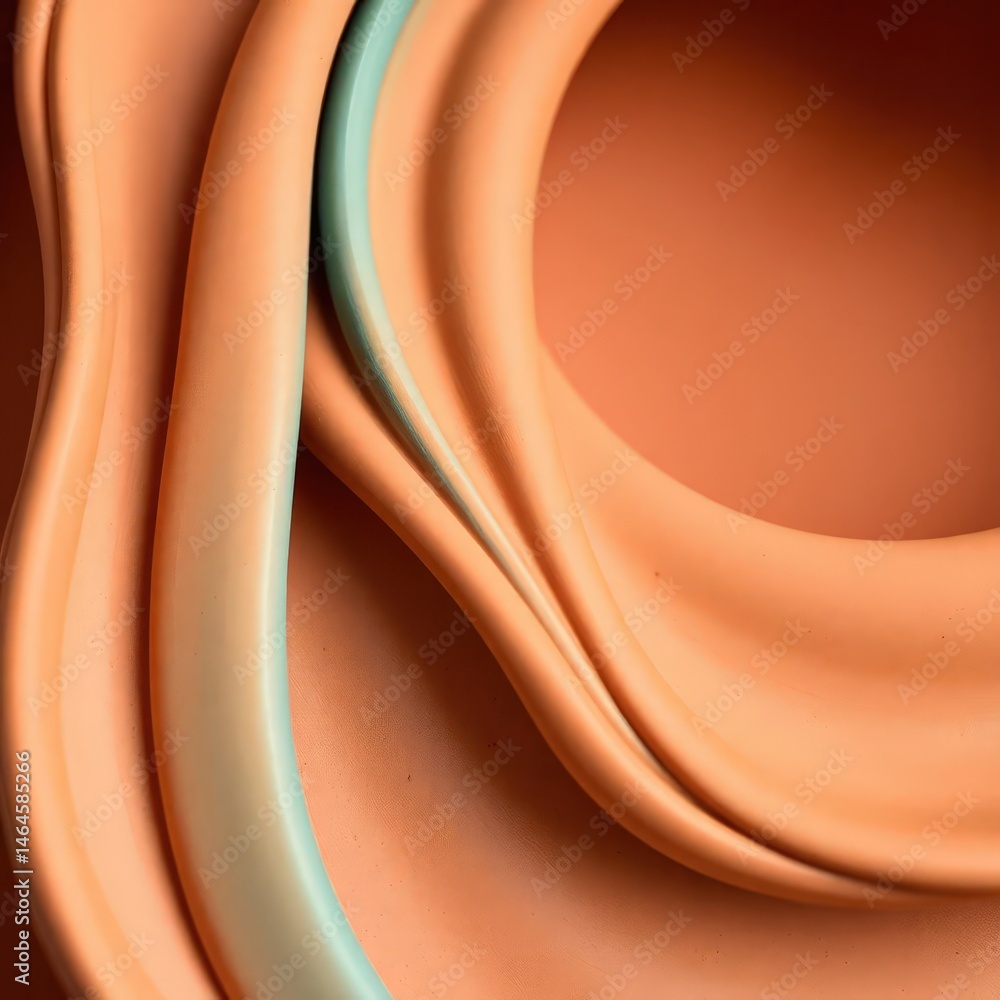 Aufkleber textured swirls of warm terracotta and cool blue create a captivating artwork in a serene studio set
