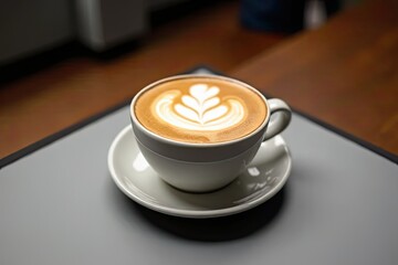 Flat White Coffee in Simplistic Background