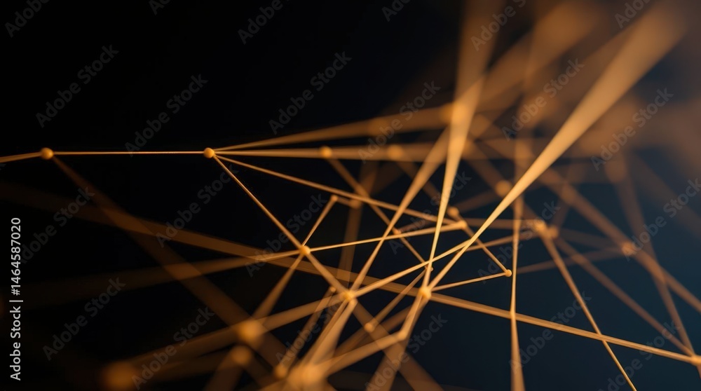 Leinwandbilder geometric patterns of interconnected lines shimmering against a dark backdrop create an illusion of 
