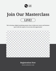 Modern Masterclass Poster Template for Digital Marketing Webinar or Online Event