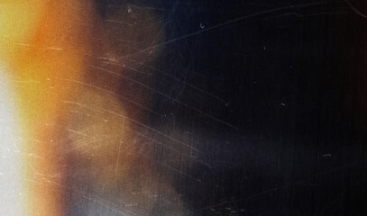 Blank Film Strip Texture Background with Heavy Grain, Scratches, Dust, and Studio Lens Flare