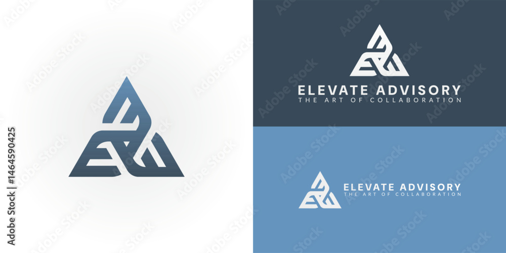 Poster the logo features three interwoven shapes in a triangular frame, subtly forming the initials ea. thi