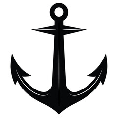 Anchor icon vector Silhouette illustration 