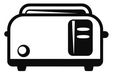 Minimalist toaster features simple black and white design, providing a clean modern aesthetic