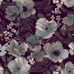 Stylish All Over Floral Design for Fabric Prints