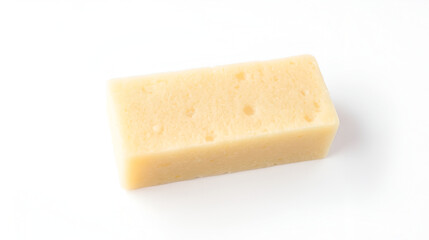 Baker's yeast isolated on white background. A block of compressed fresh yeast isolated.