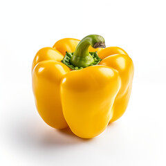 Fresh Yellow Bell Pepper Isolated on White Background