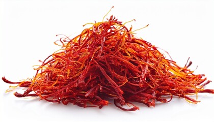 saffron threads an isolated on white background