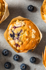 Homemade Sweet Blueberry Muffins for Breakfast