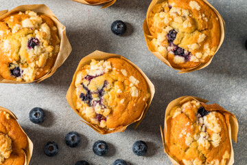 Homemade Sweet Blueberry Muffins for Breakfast