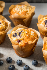 Homemade Sweet Blueberry Muffins for Breakfast