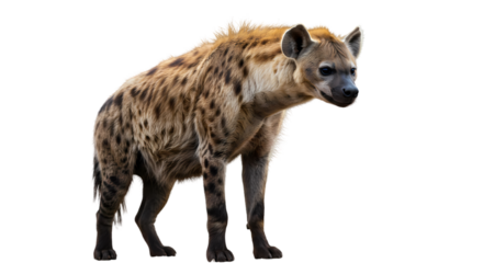 Spotted Hyena Powerful African Wildlife Image isolated on white background