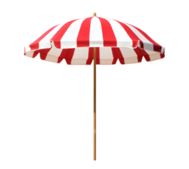 Red and white striped beach umbrella summer sun shade outdoor fun