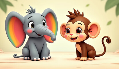 Naklejka premium funny elephant cartoon