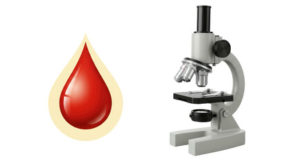 Isolated Microscope and Blood Drop