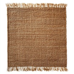 Colonial woven seagrass rug isolated on white background.  