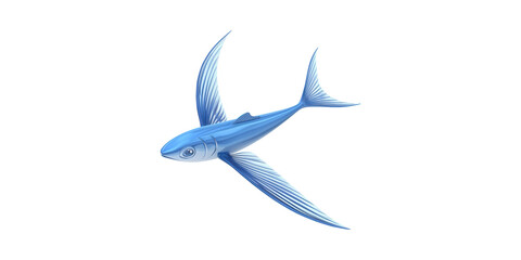 Fototapeta premium Flying Fish Illustration. Symbol Of Freedom And Exploration In Marine Life Isolated On Transparent Background