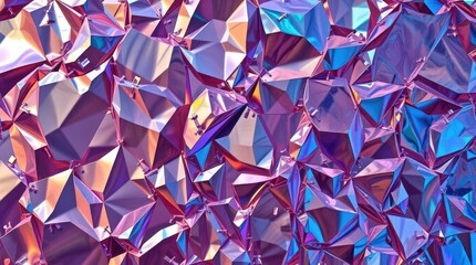 Colorful kaleidoscope of metallic textures creating an abstract masterpiece in a vibrant display of light and shapes