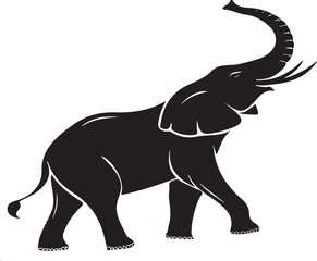 Elephant silhouette vector design with white background . 