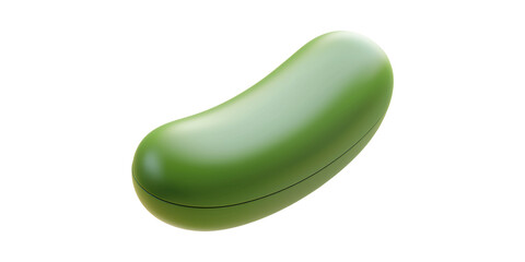 Green Bean-Shaped Wireless Earbuds Case. Modern Audio Technology And Portable Design Isolated On Transparent Background