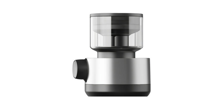 Electric Coffee Grinder With Hopper. Modern Kitchen Appliance For Fresh Coffee Brewing Isolated On Transparent Background