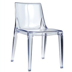 Contemporary acrylic side chair isolated on white background.  