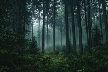 Fototapeta premium Misty forest pathway