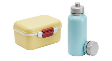 Isolated Lunch Box and Bottle